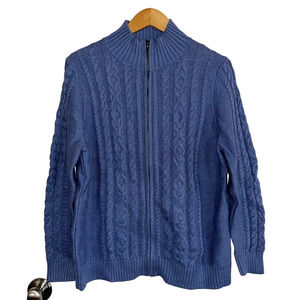 L. L. Bean Double L Cable Sweater, Zip Cardigan